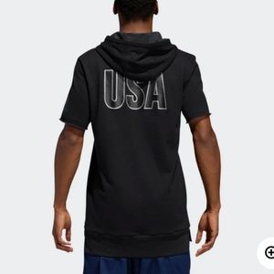 ADIDAS USA Volleyball Hoodie Short Sleeve Black
